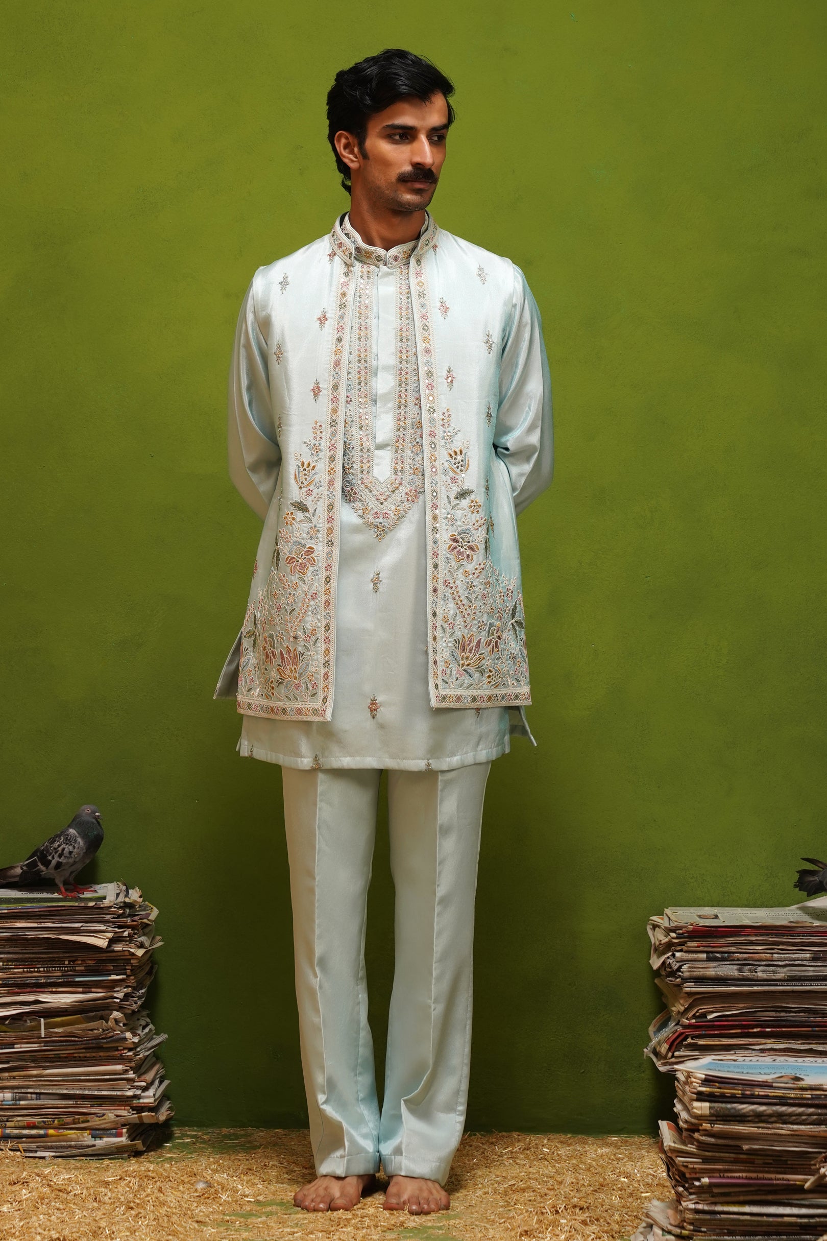 KIAAN SKY SHORT KURTA JACKET SET
