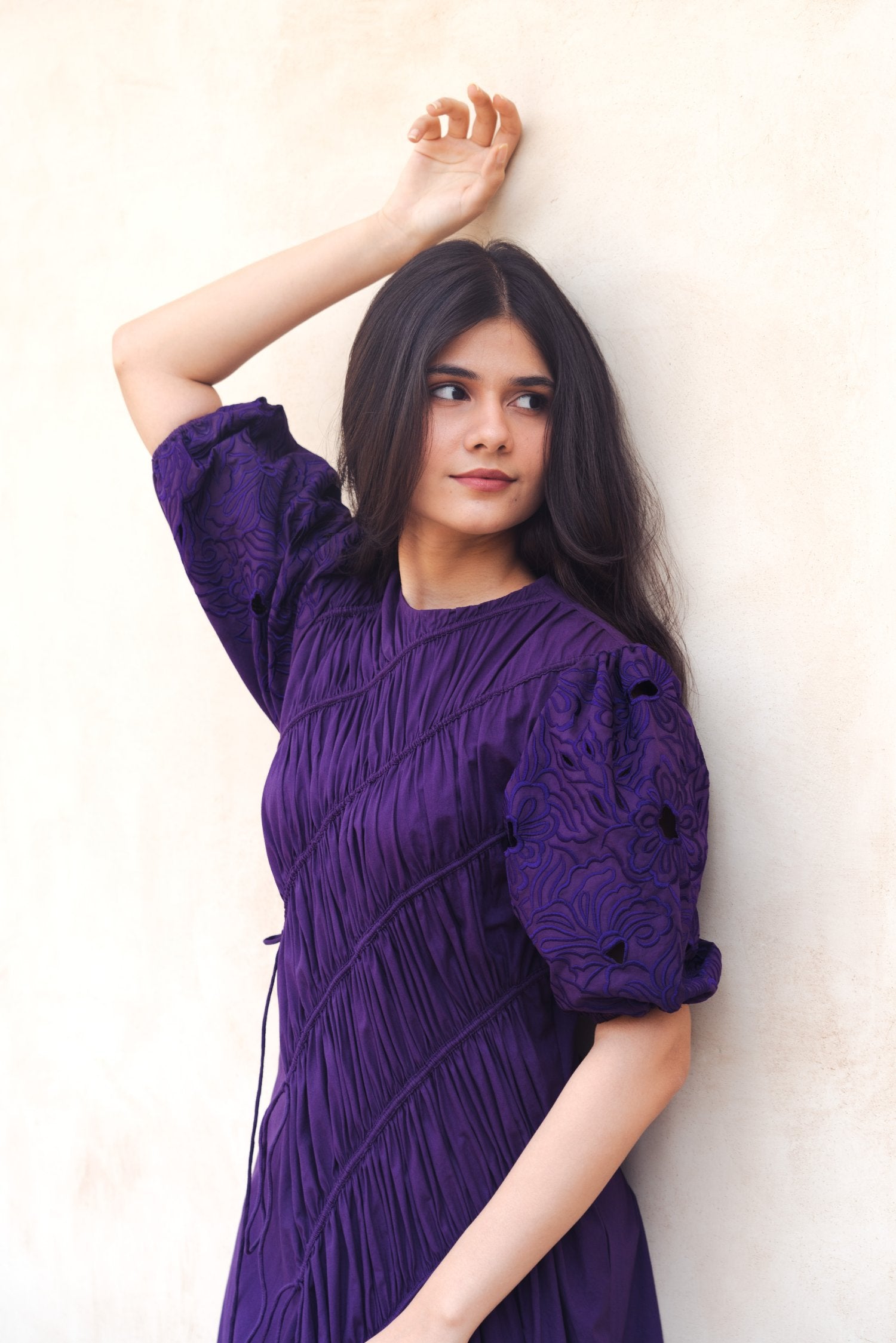 Purple Strings Midi Dress