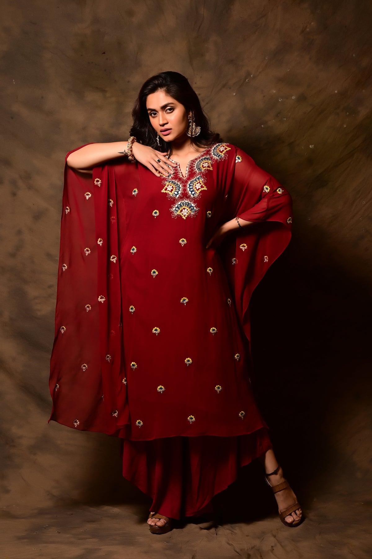 Mirror Applique Kaftan Set