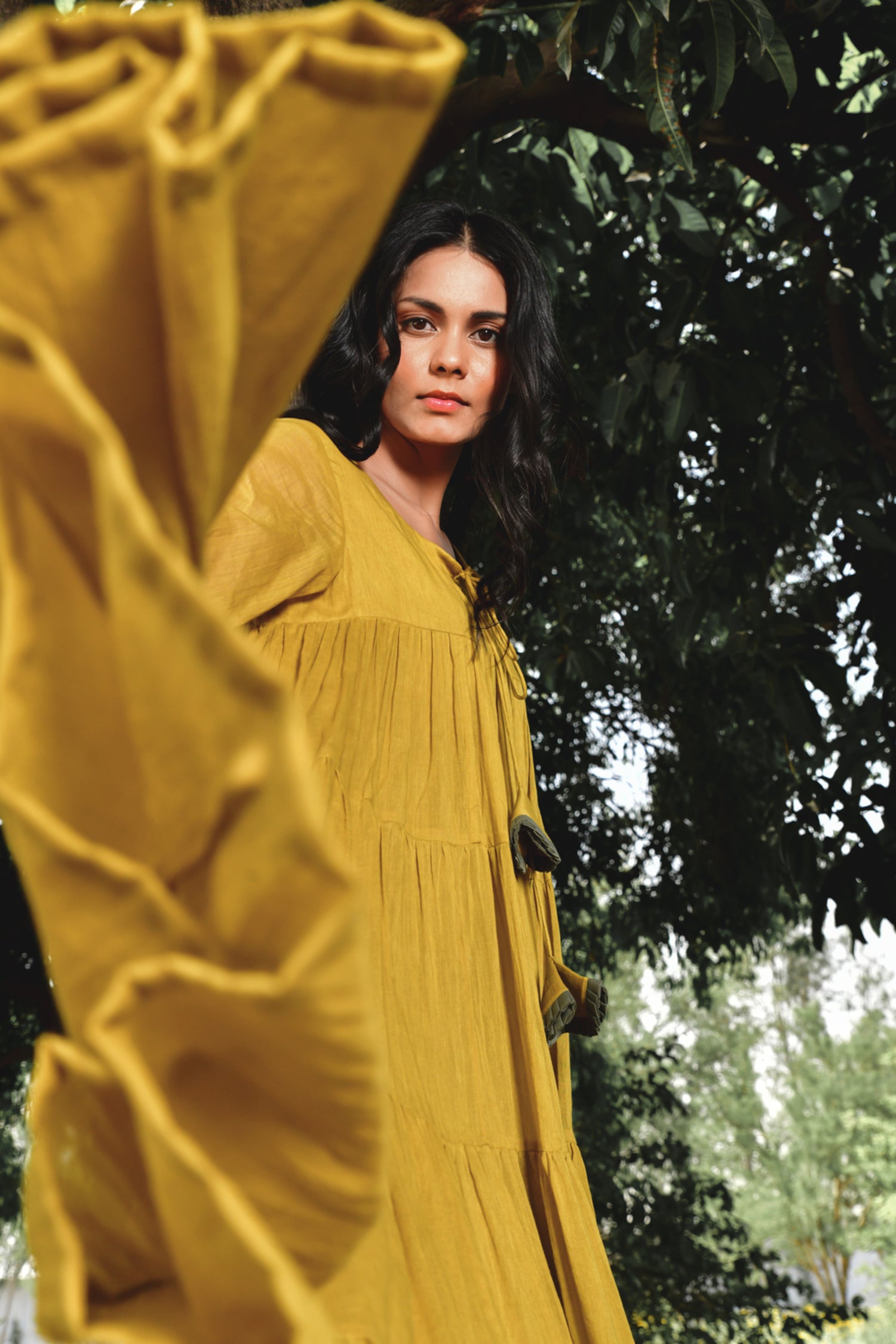 Mustard Summer Tales Casual Summer Dress