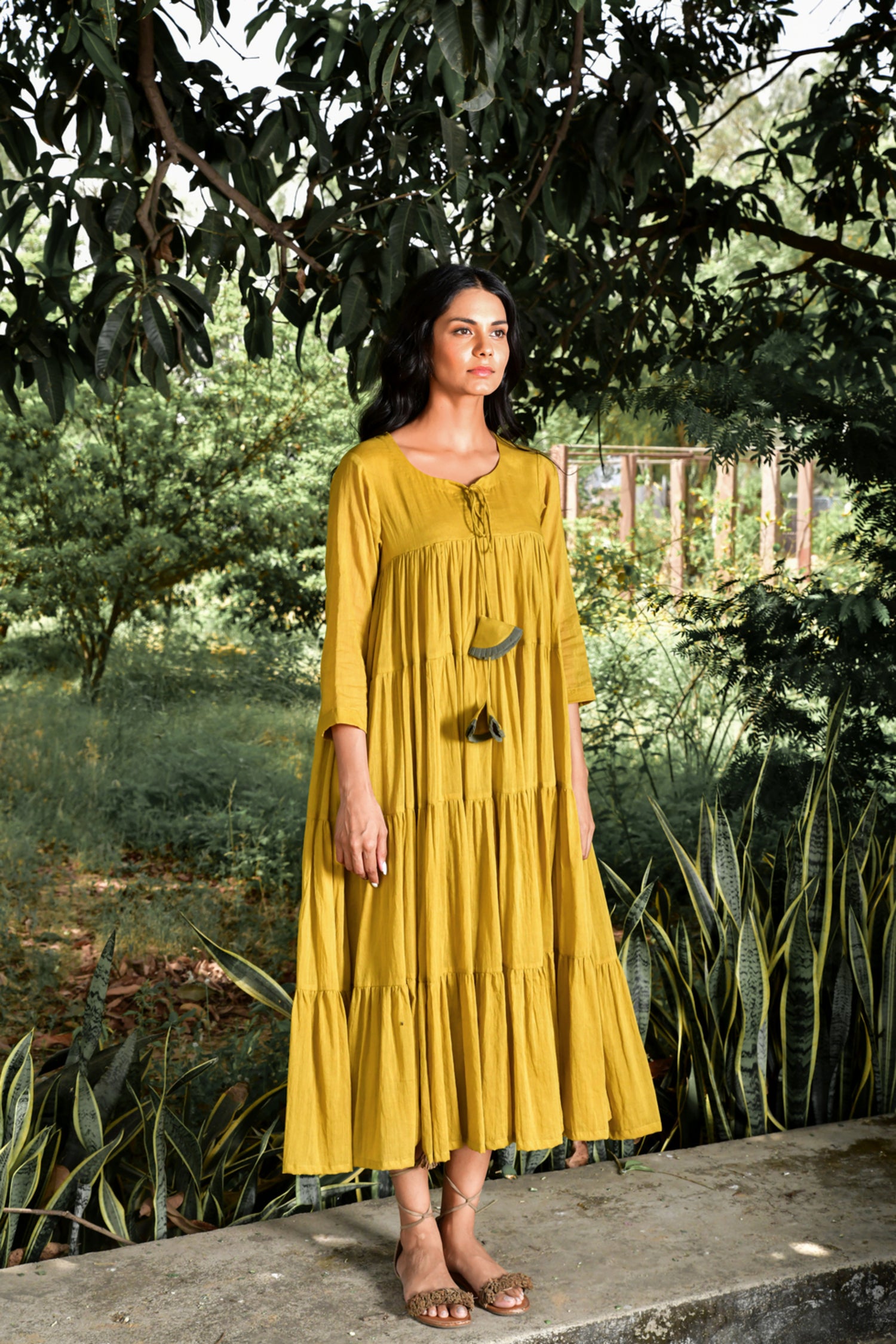Mustard Summer Tales Casual Summer Dress