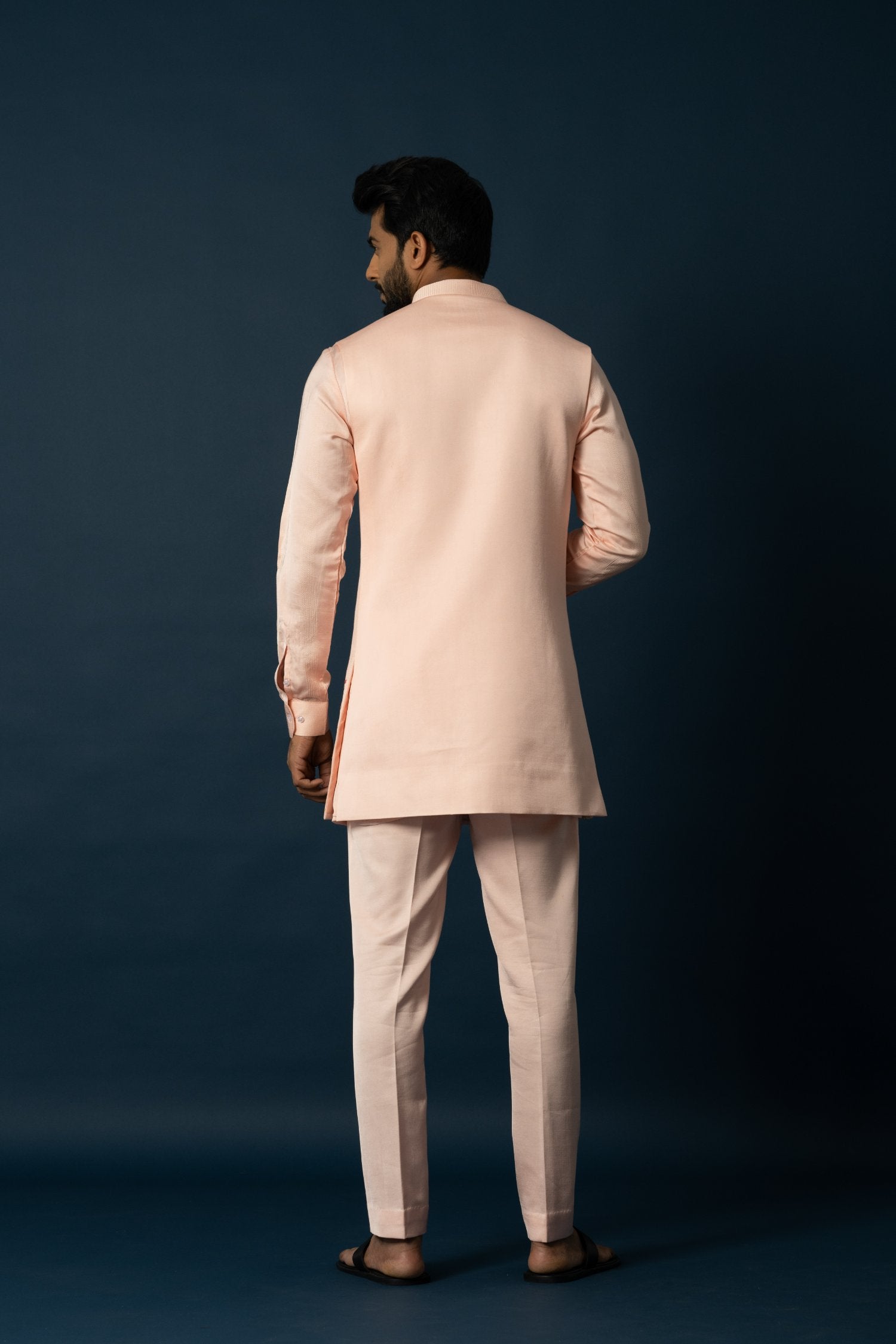 Light Titian Floral Kurta & Long Nehru Set