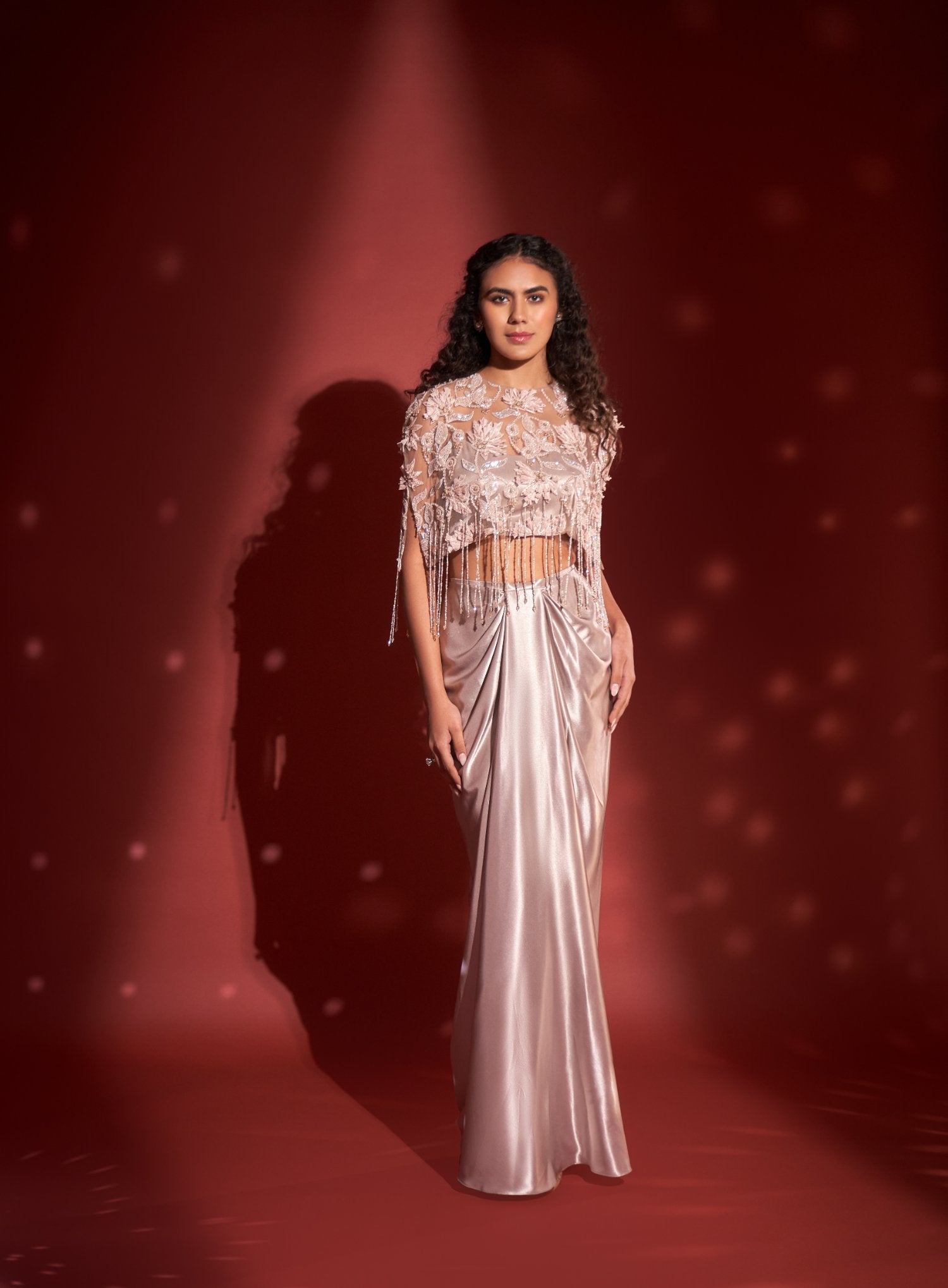 Draped Skirt With Cape And Bustier