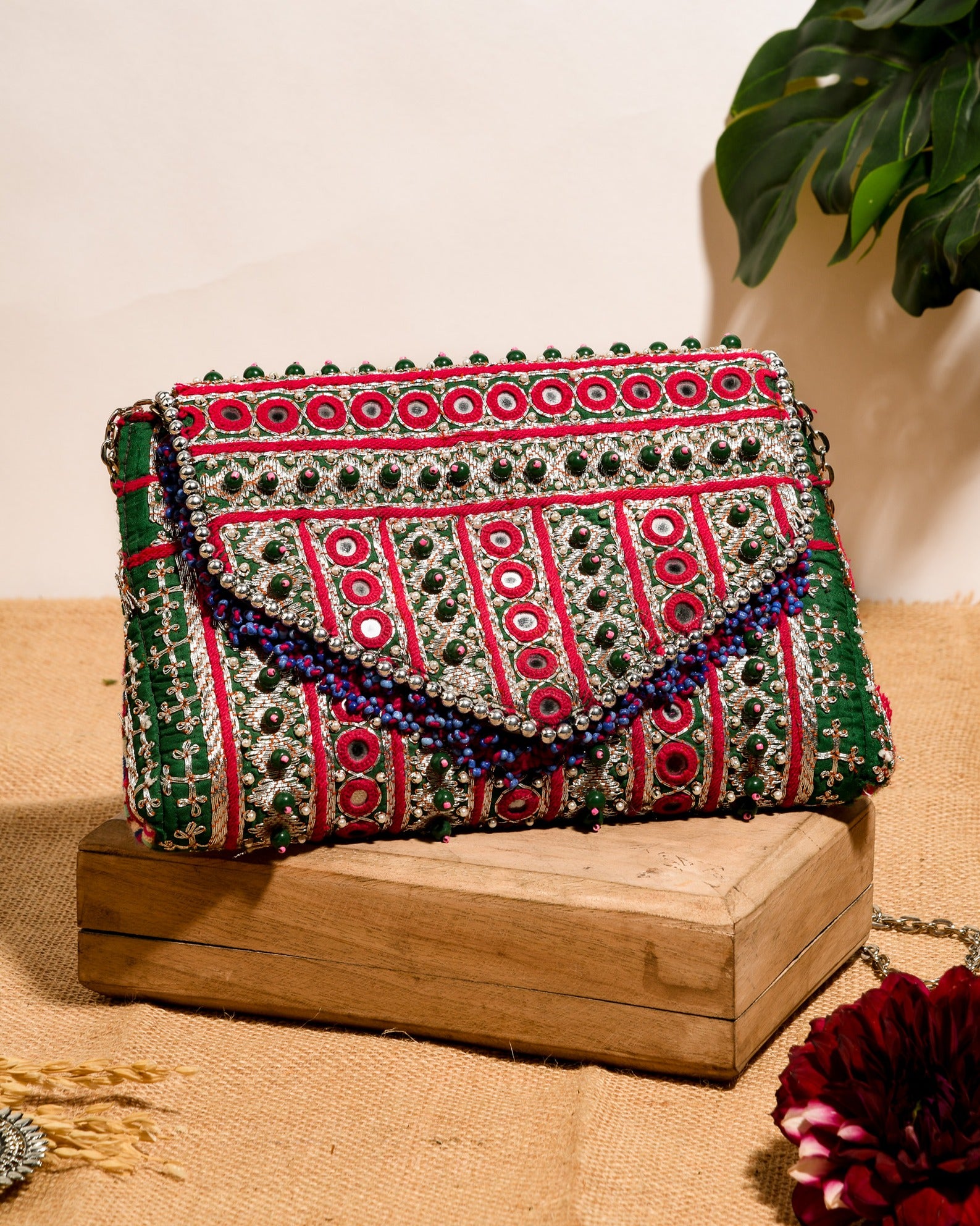 Mirrorwork Jazeera Clutch