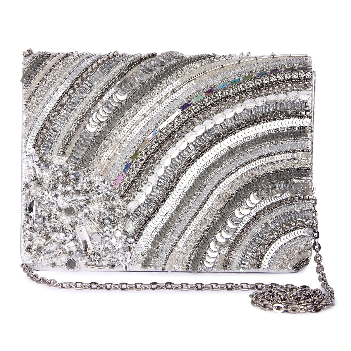 Silver Sheel Clutch