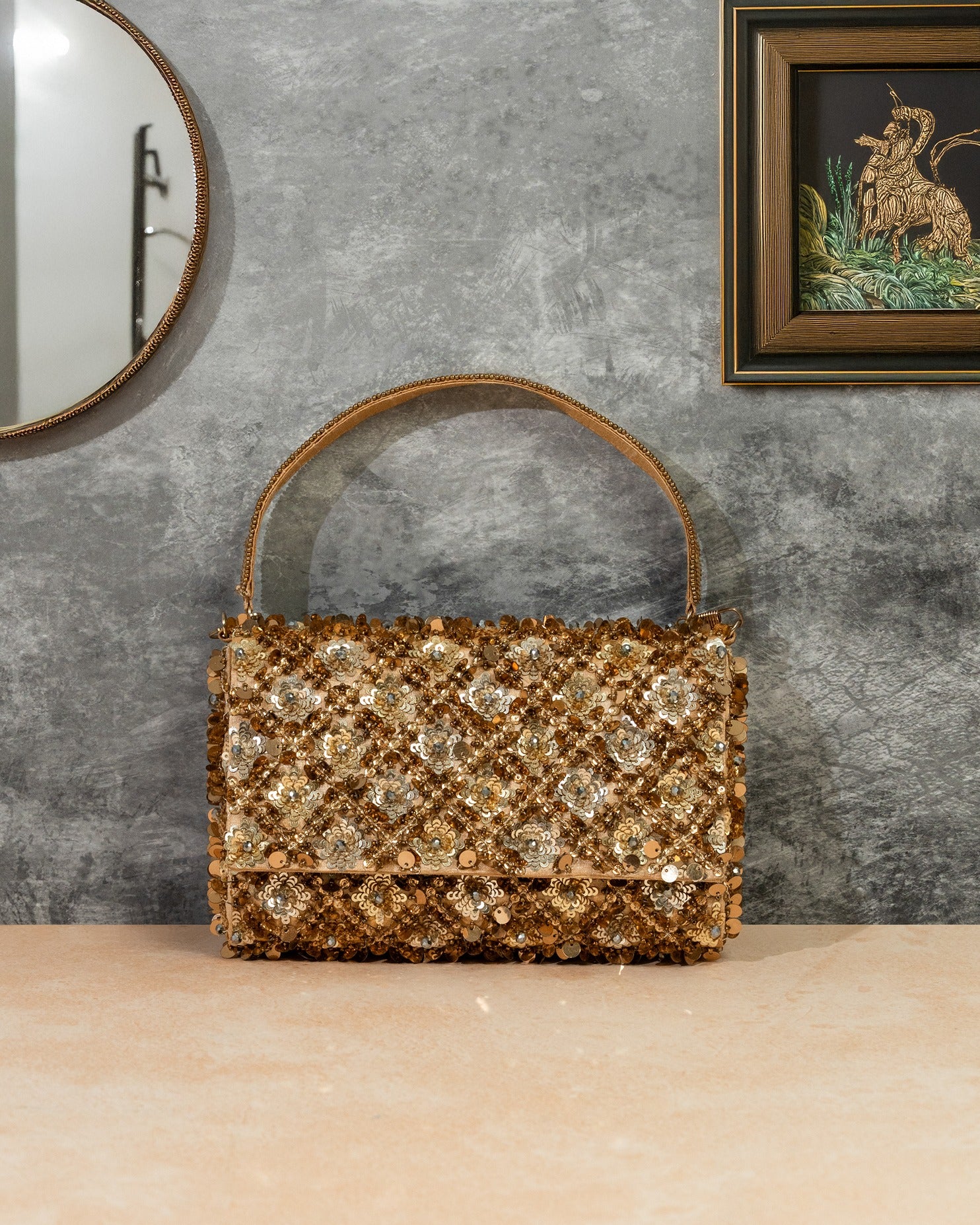 Golden Tessle Clutch