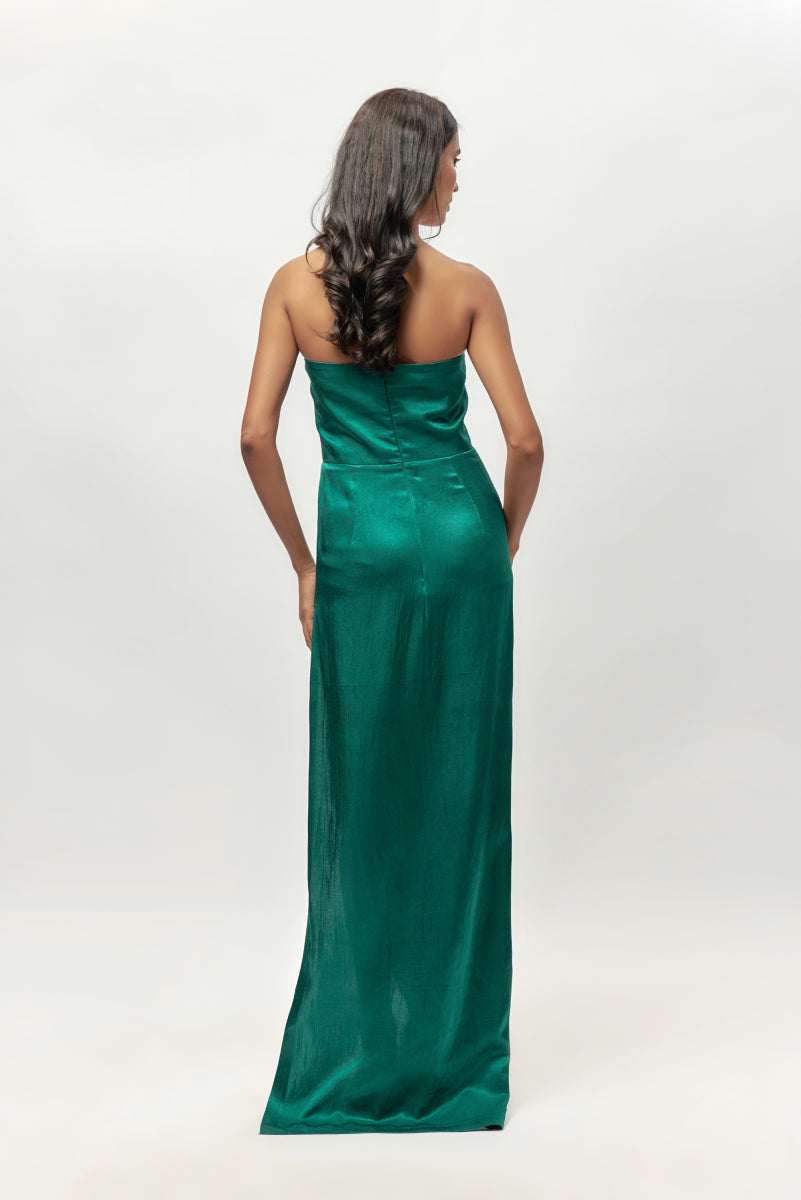 Teal Green Embellished Gown