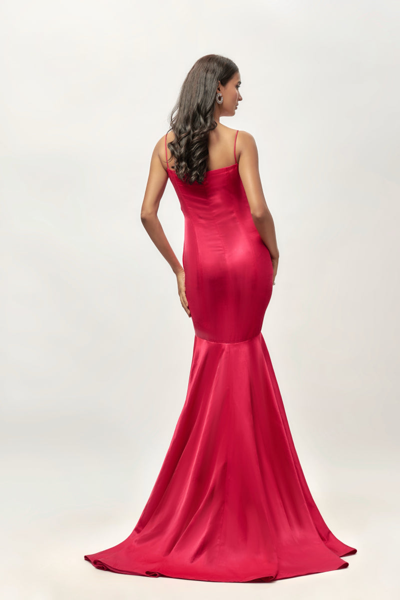 Hot Pink Embellished Gown