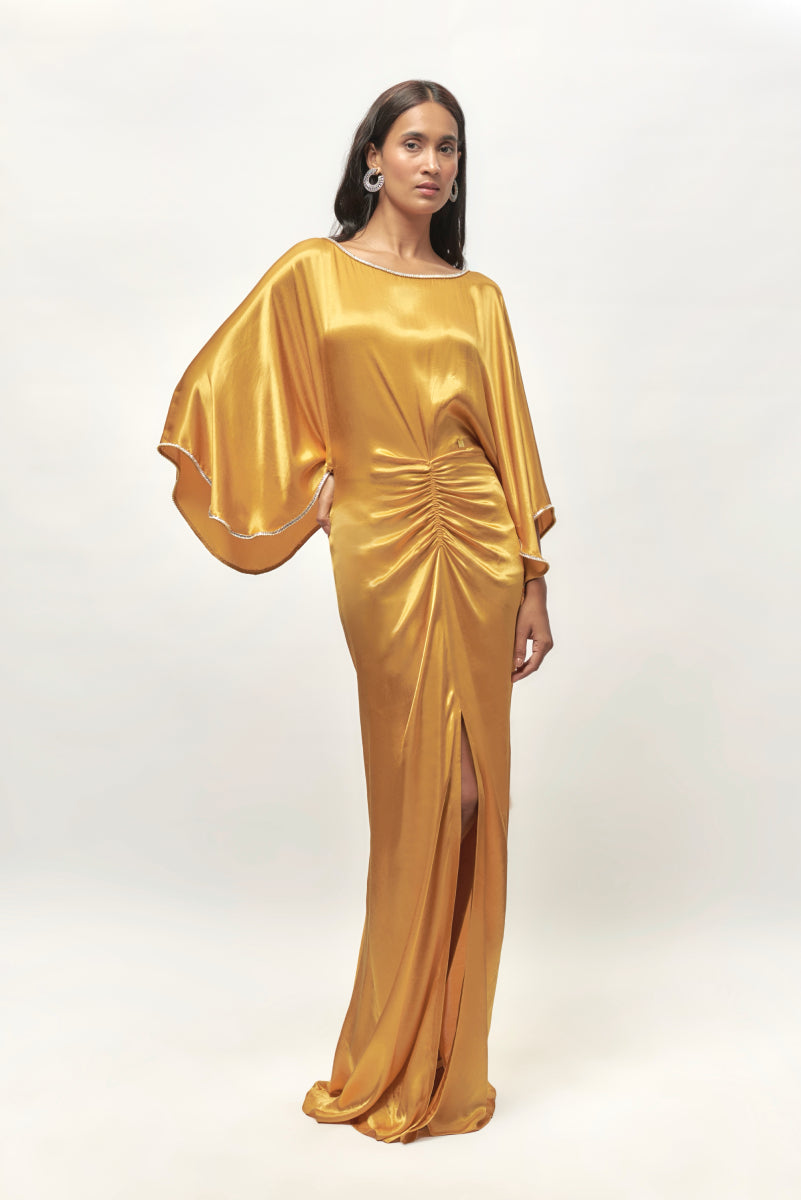 Golden Embellished Kimono Sleeve Dress AGASHE Golden Embellished Kimono Sleeve Dress AGASHE