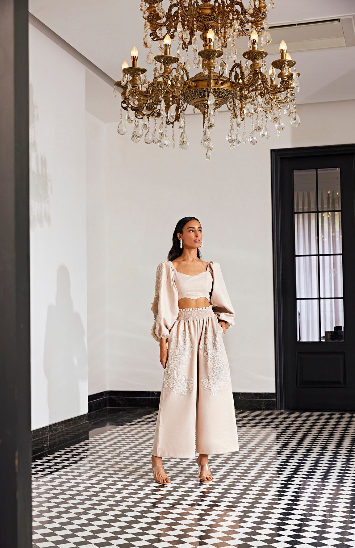 Embellished Co-Ord Set With Sleeve Cutout