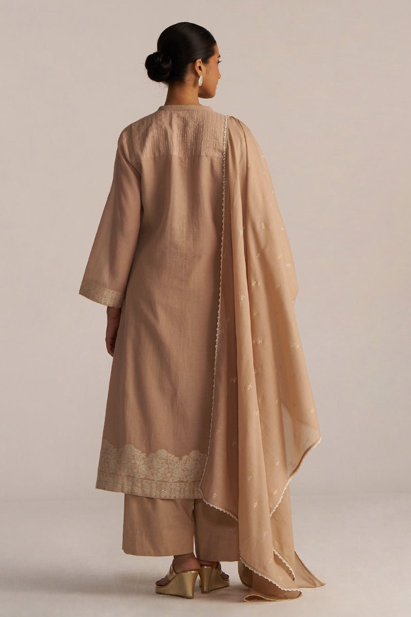 Toasted Almond Woven Kurta Set