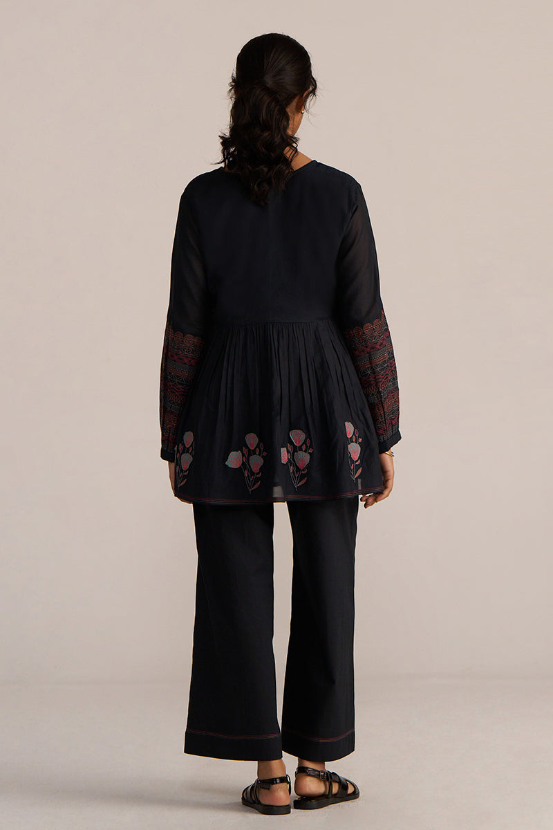 Black Embroidered Co-ord Set