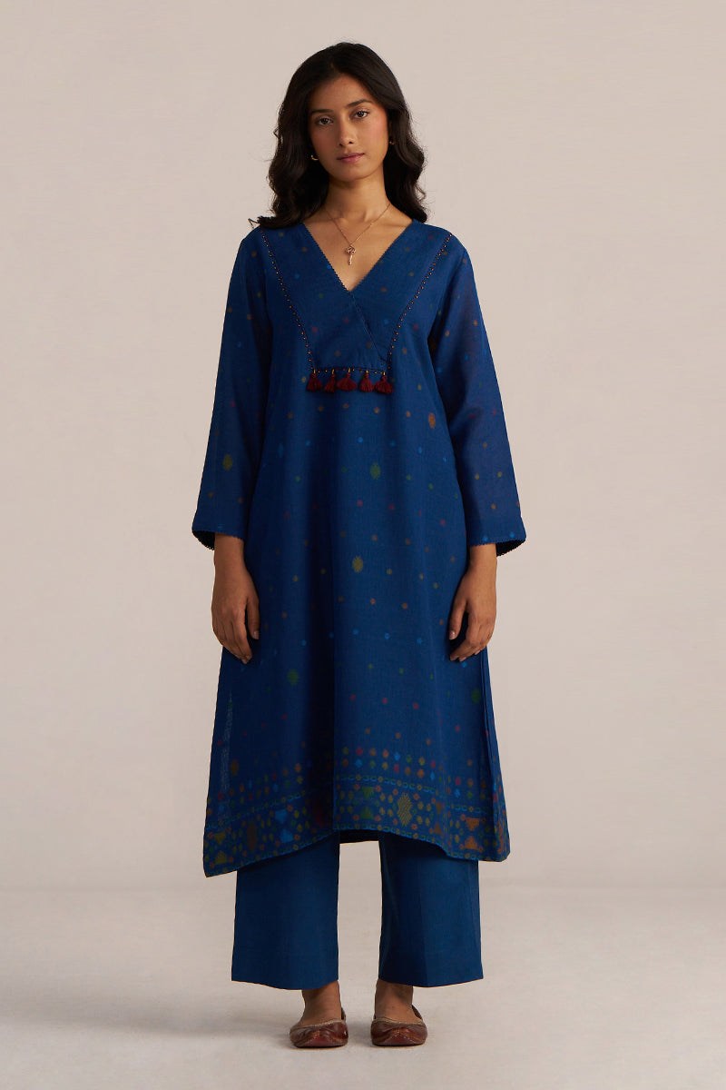Blue Woven Cotton Co-Ord Set