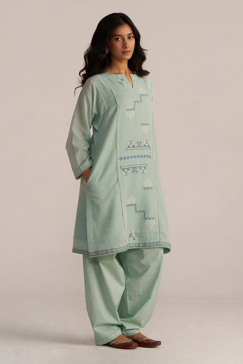 Aqua Woven Cotton Co-Ord Set