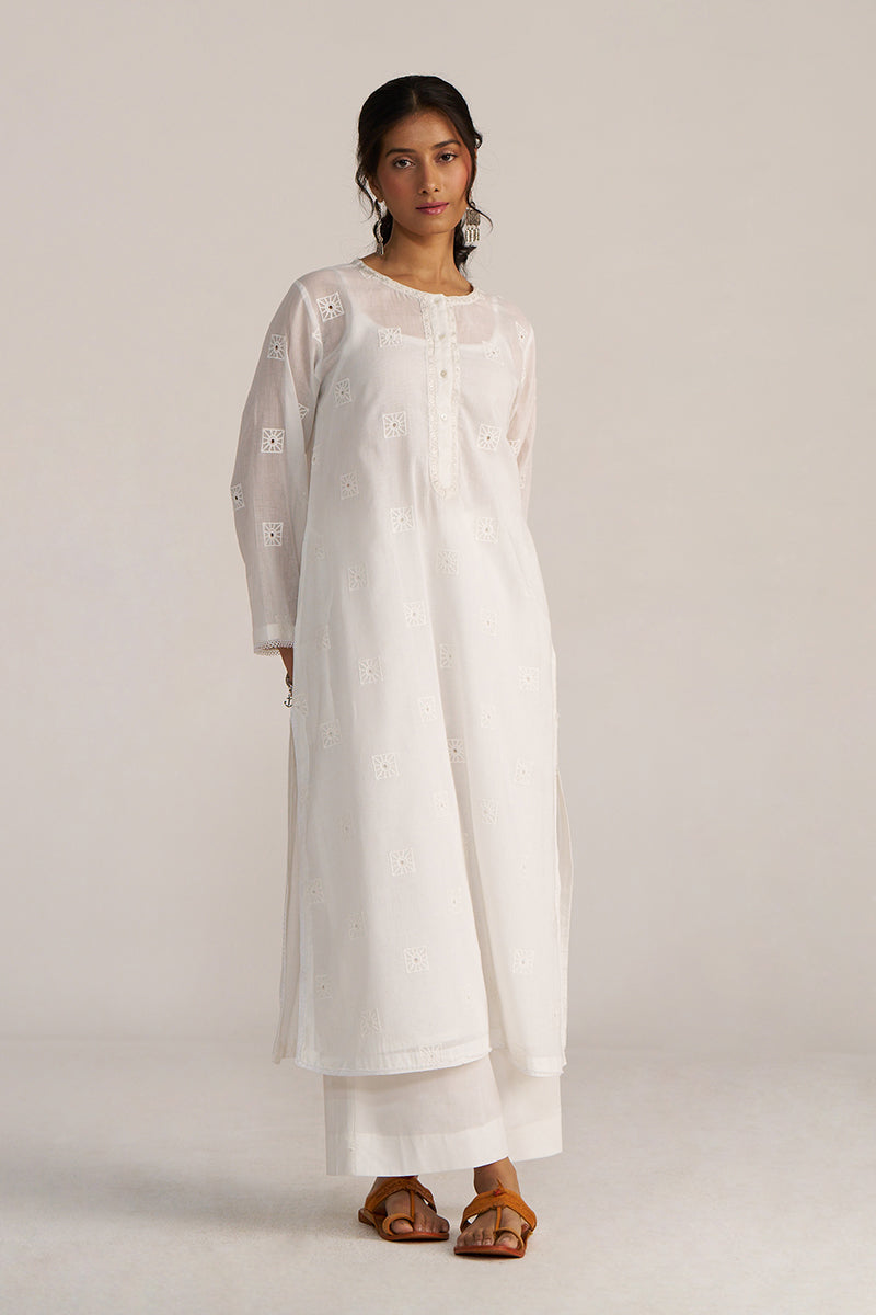 White Embroidered Co-Ord Set