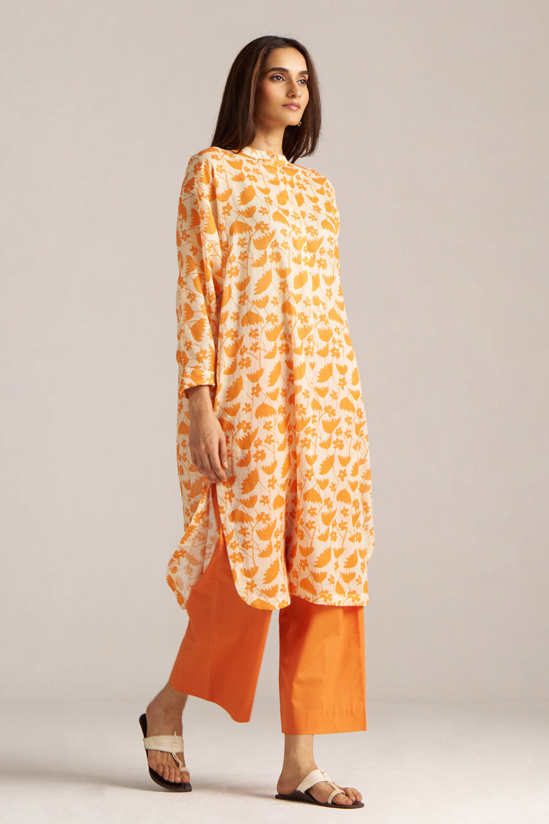 Celosia Orange and Cream Print Co-ord Set