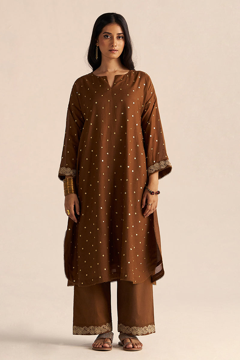 Toffee Embroidered Festive Co-ord Set