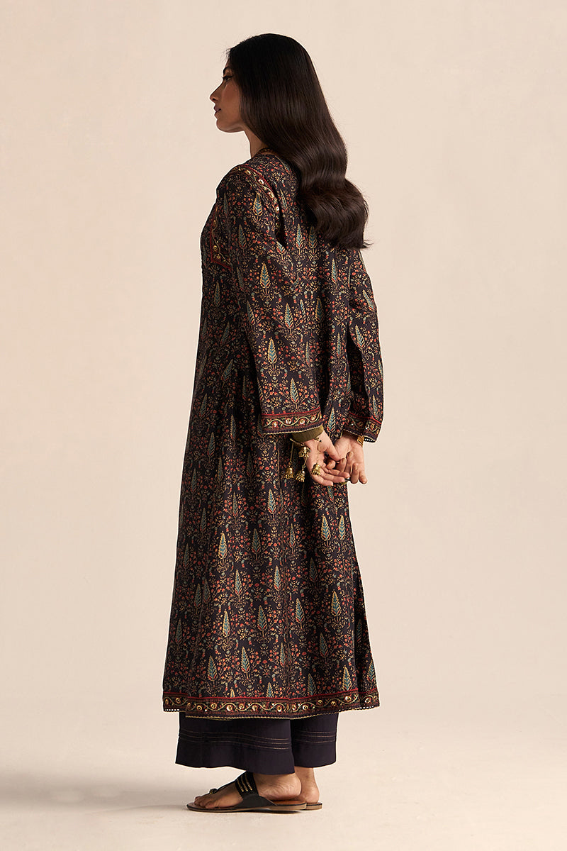 Black Silk Traditional Co-ord Set