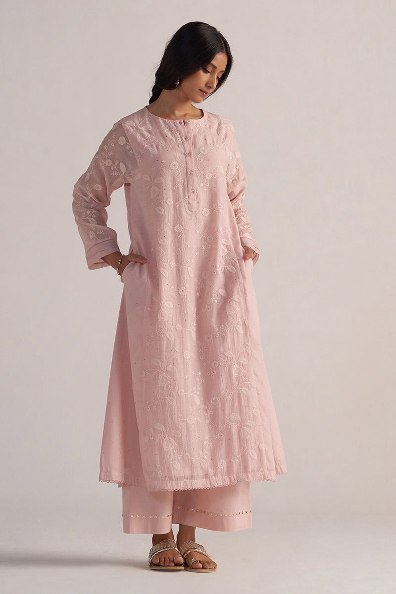 Potpourri Pink Pure Chanderi Co-ord Set