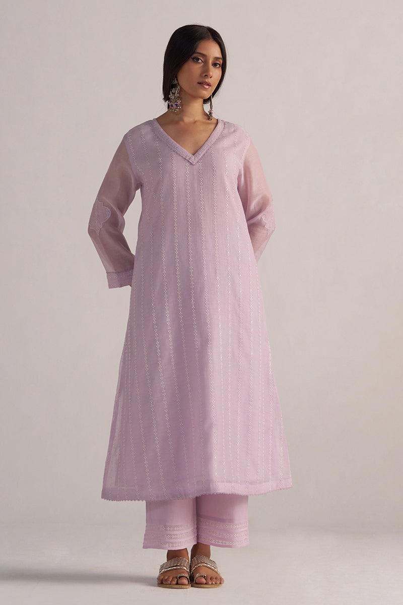 Winsome Orchid Pure Chanderi Co-ord Set