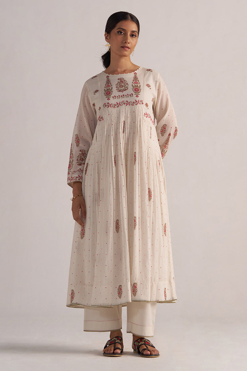 Antique White Mul Mul Co-ord Set