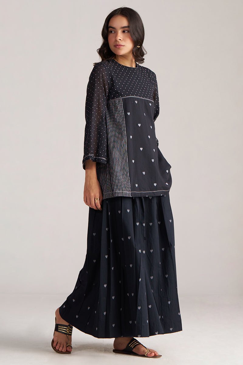 Black and White Mul-Mul Co-ord Set