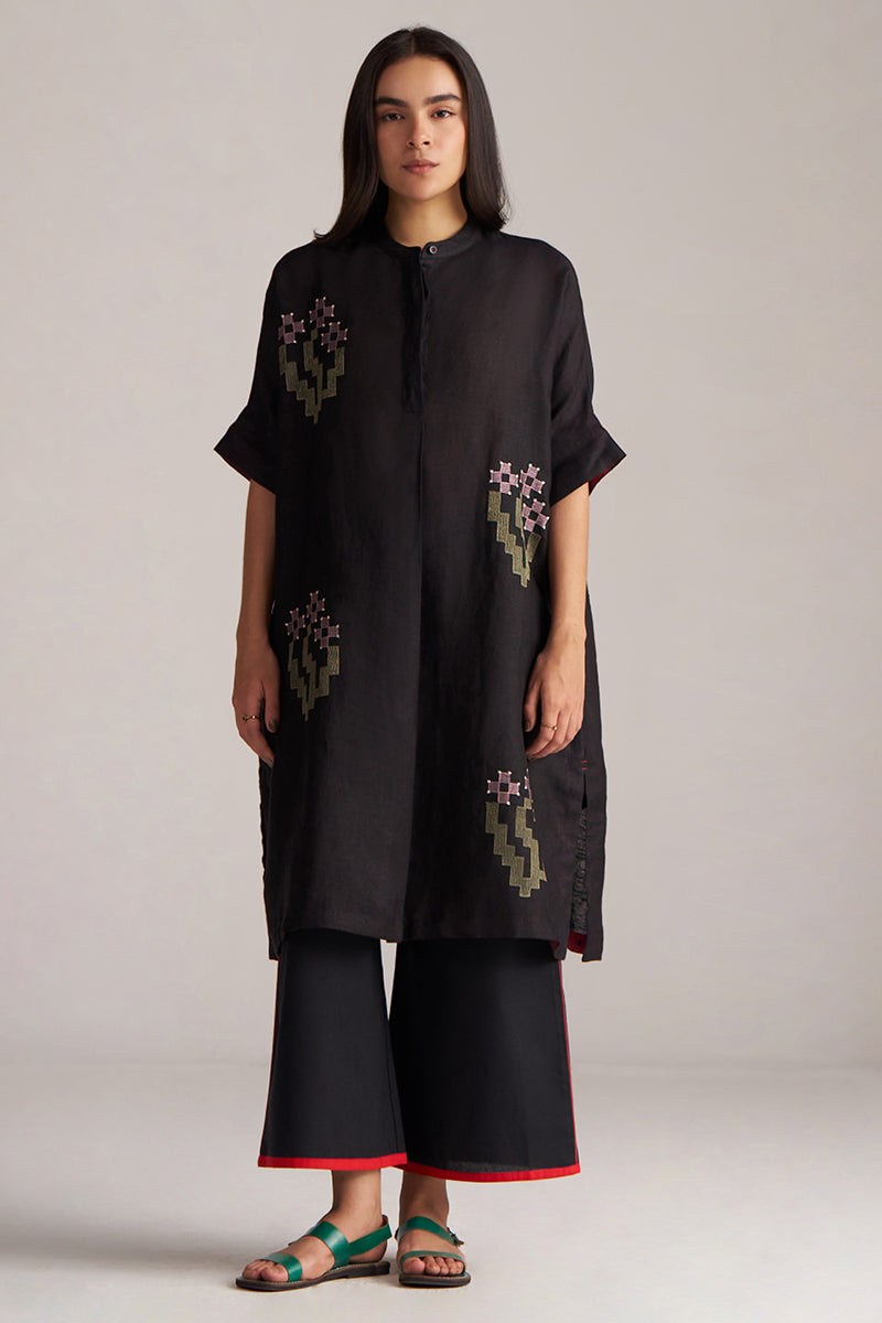 Black Linen Co-ord Set