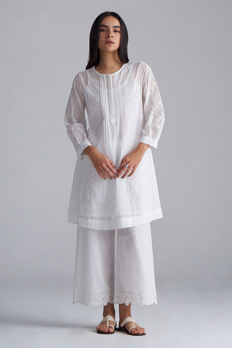 White Mul-Mul Co-ord Set