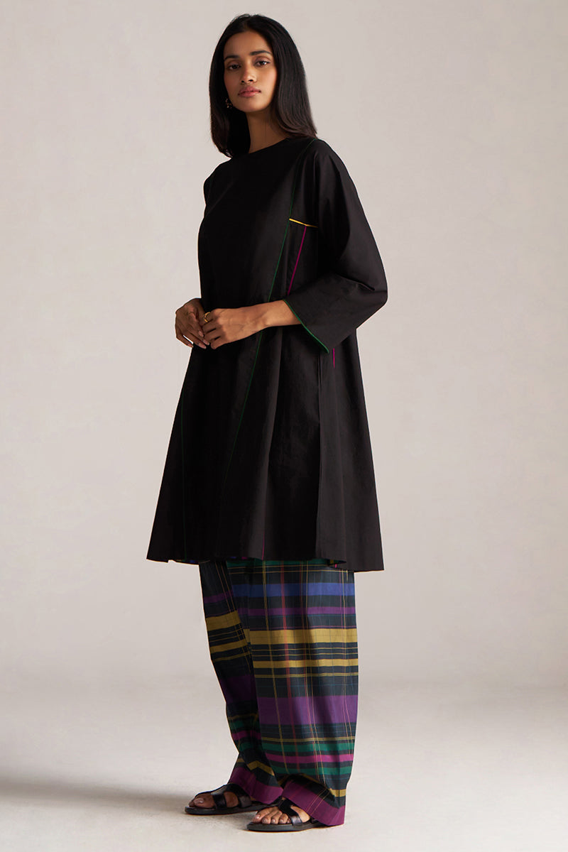 Black With Multi Colour Checkard Co-ord Set