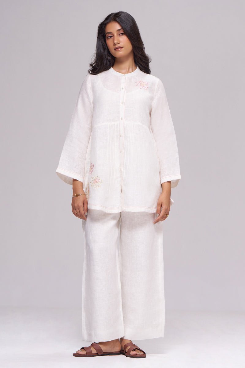 Natural White Pure Linen Co-ord Set