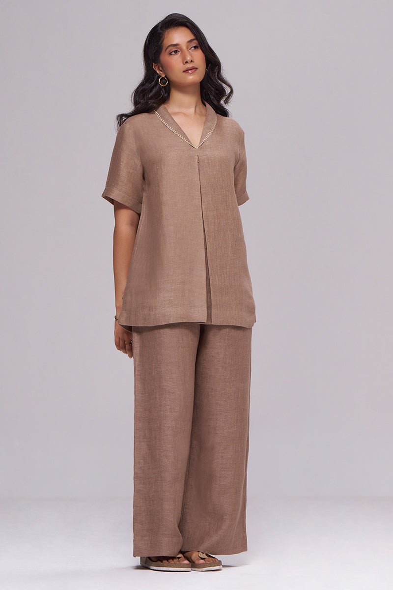 Milk Chocolate Pure Linen Co-ord Set