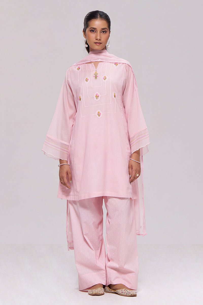 Dreamy Pink Mul-Chanderi Kurta Set