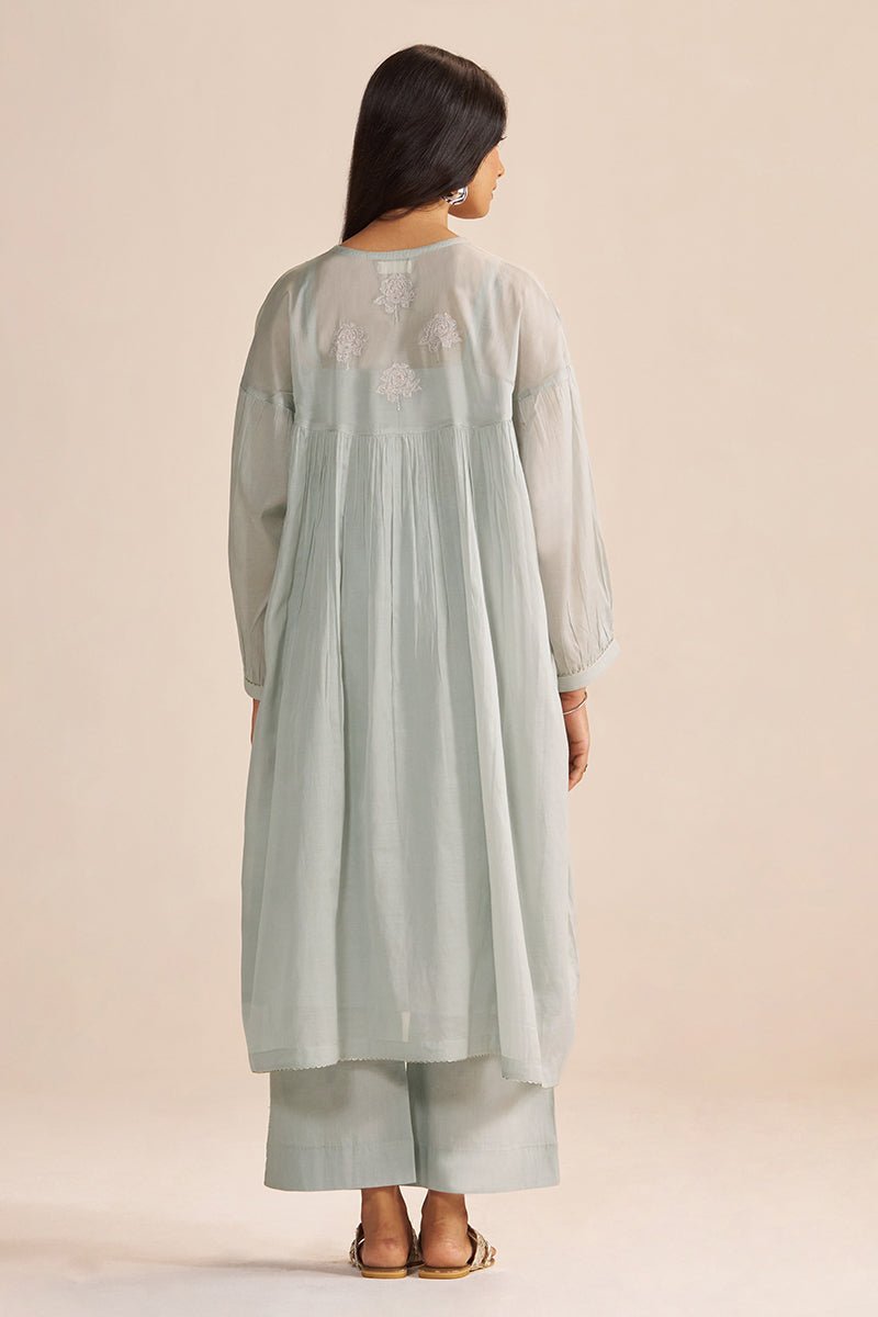 Dawn Grey Mul-Chanderi Festive Co-ord Set