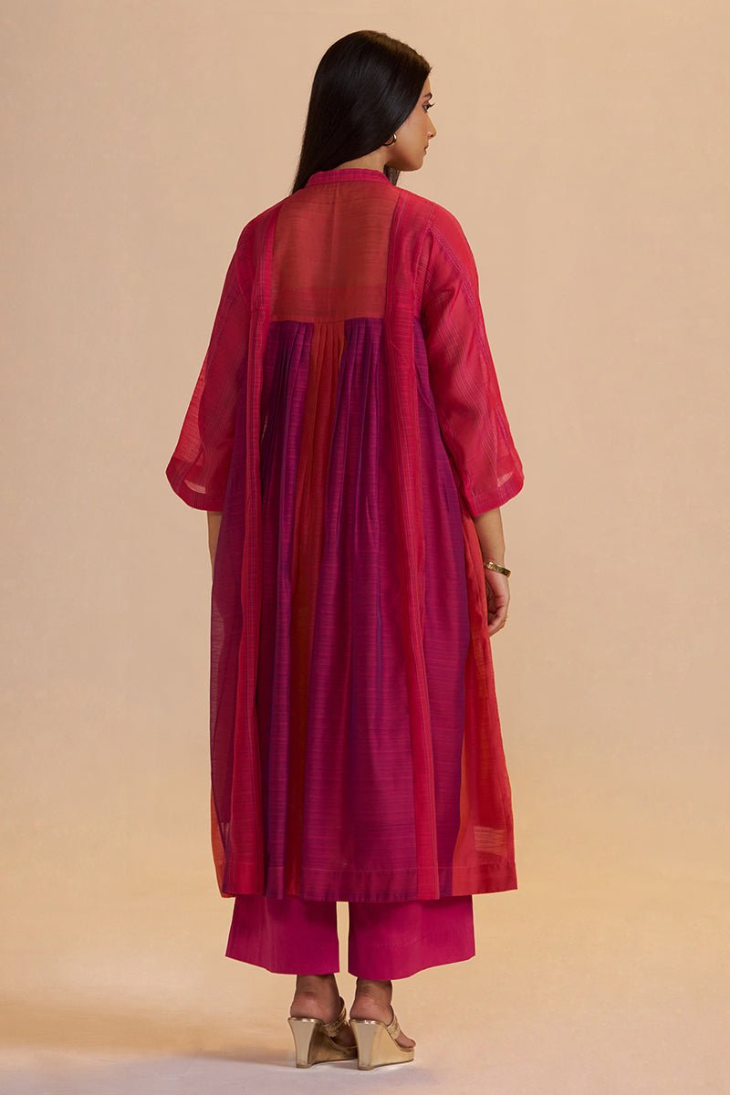 Wine and Rani Pink Woven Co-ord Set