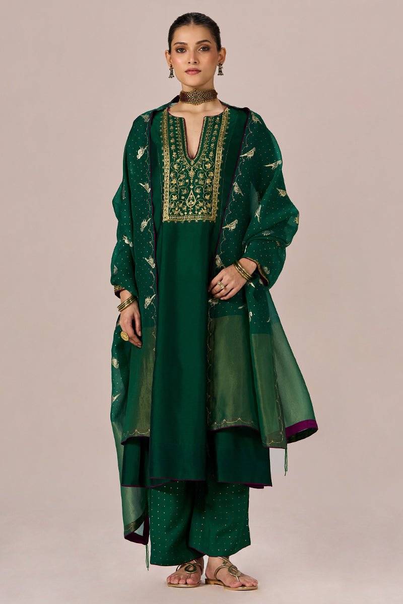 Fresh Leaf Green Festive Kurta Set