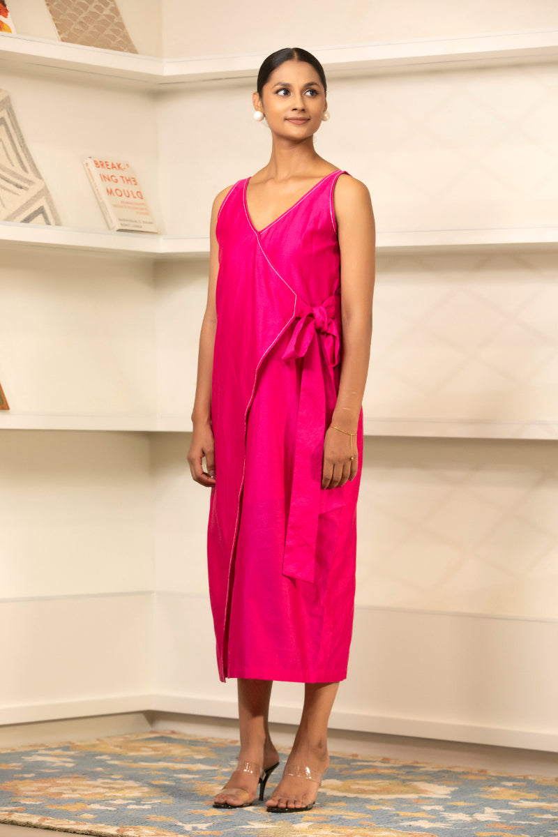 Grace Side Knot Dress Pink