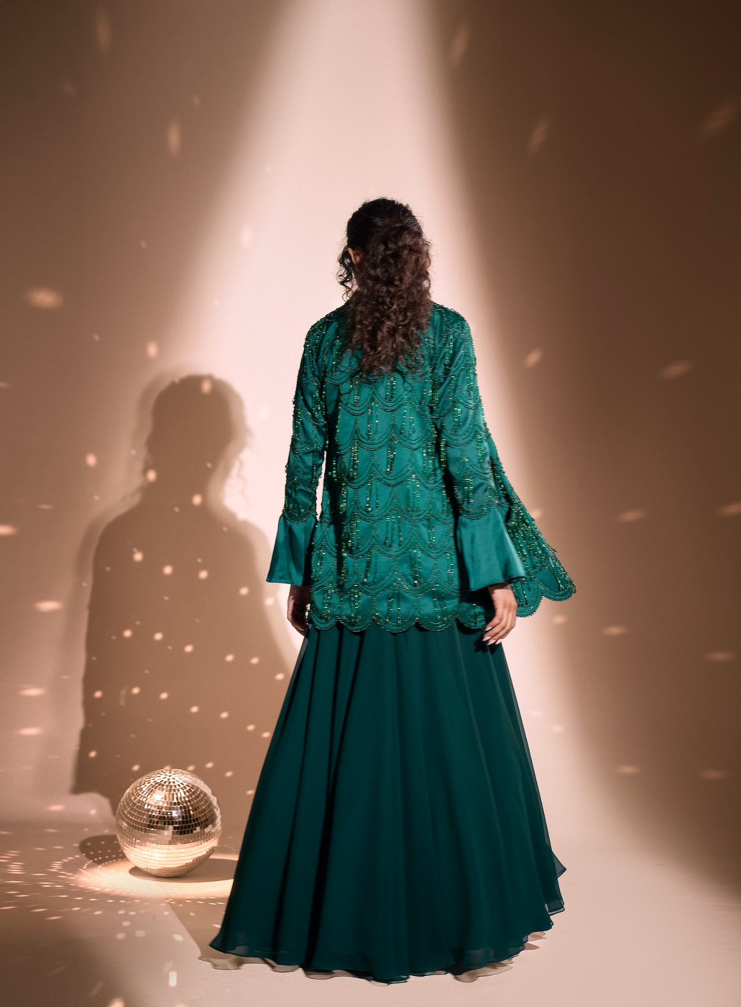 Embroidered Blazer, Bustier And Skirt