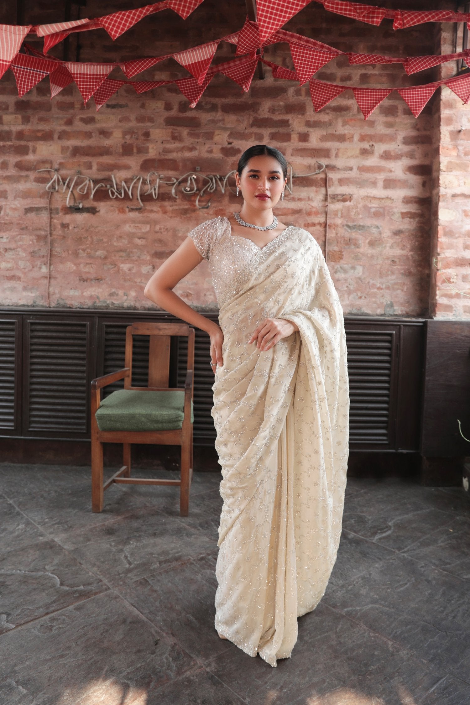 Gold Embroiderd Saree