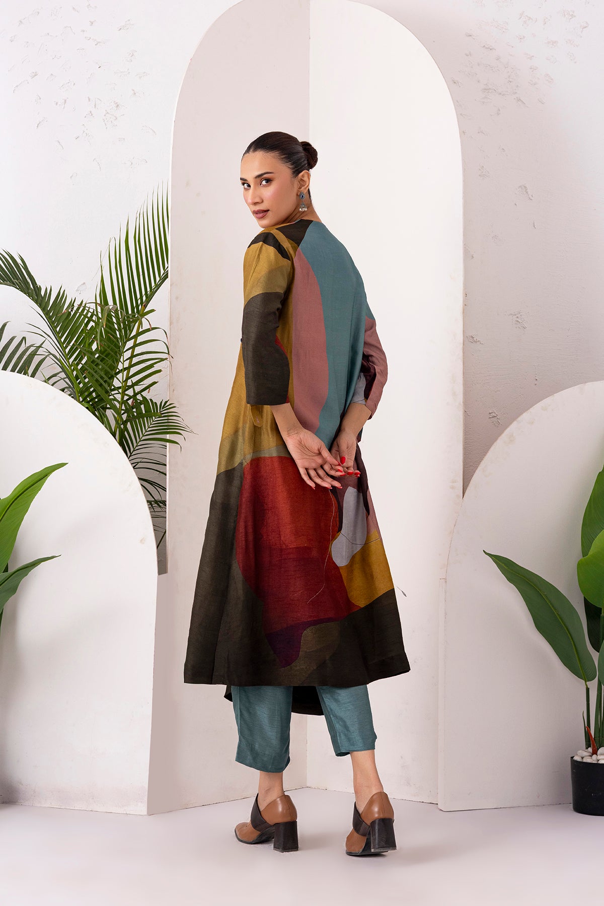 Multicoloured Viscose Dupion Printed Dress