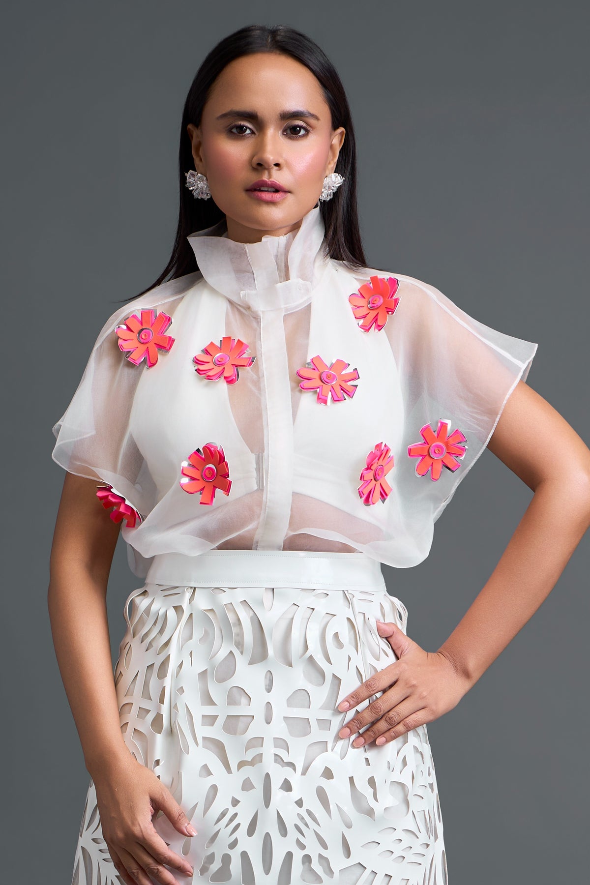 Twisted Bustier Organza Top
