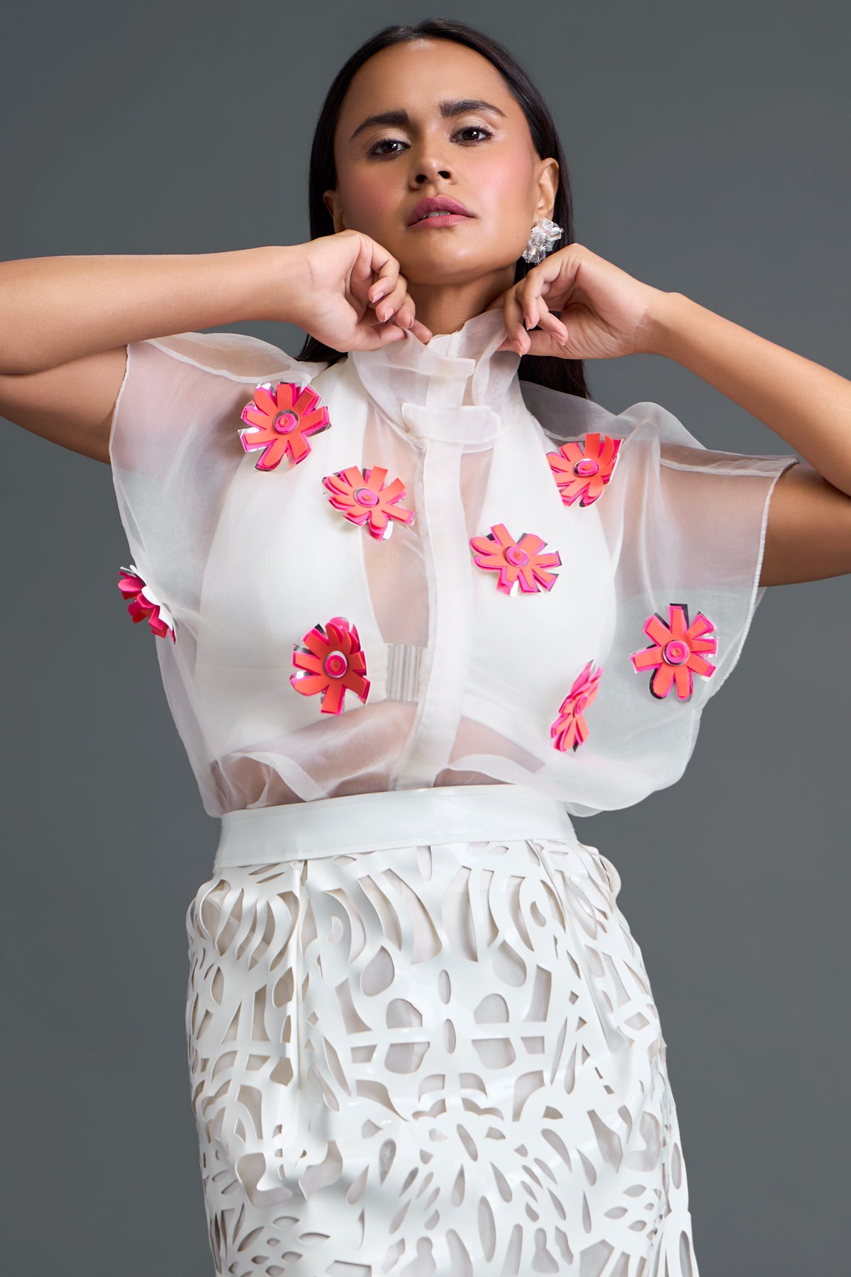 Twisted Bustier Organza Top