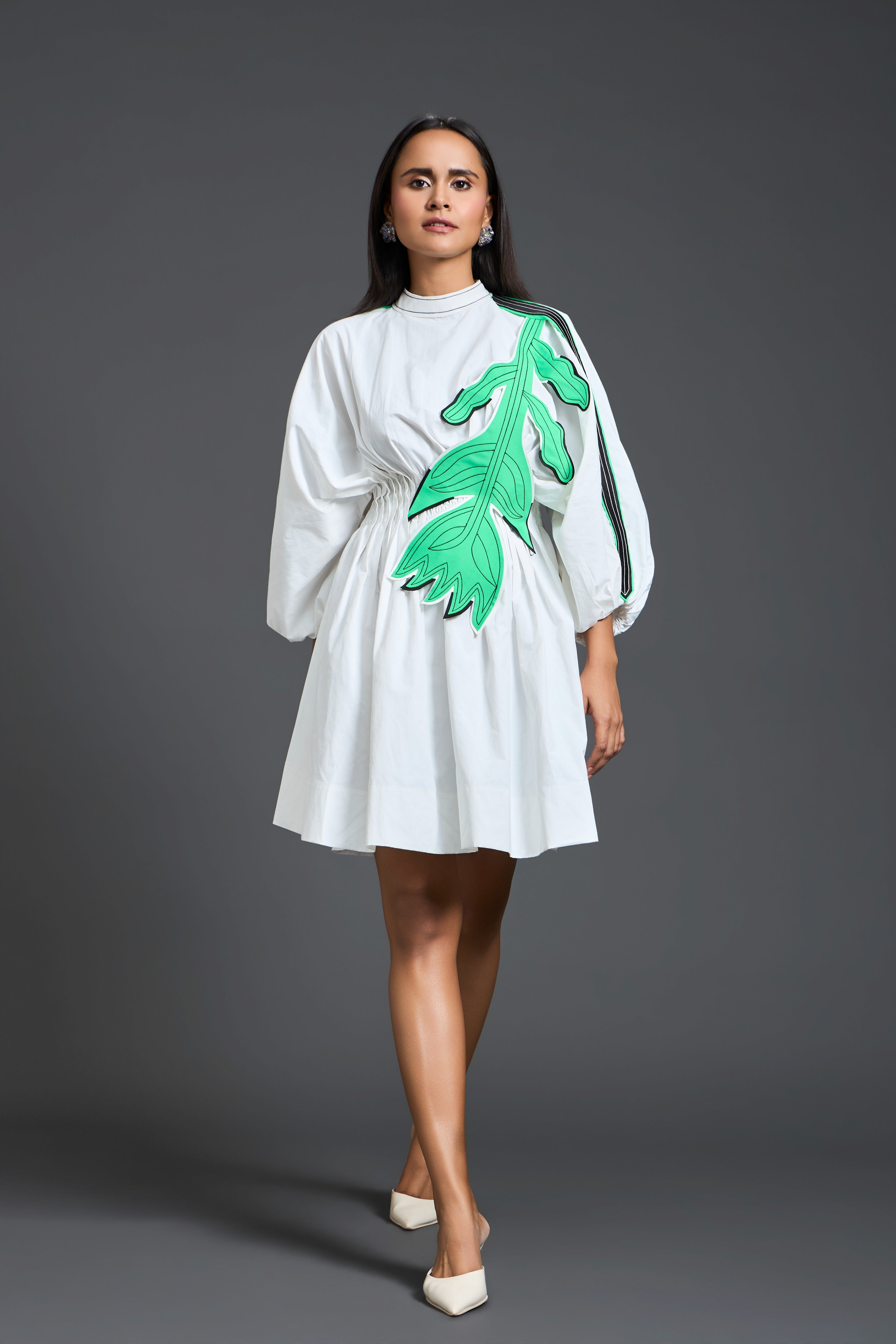 White Neon Patch Dress