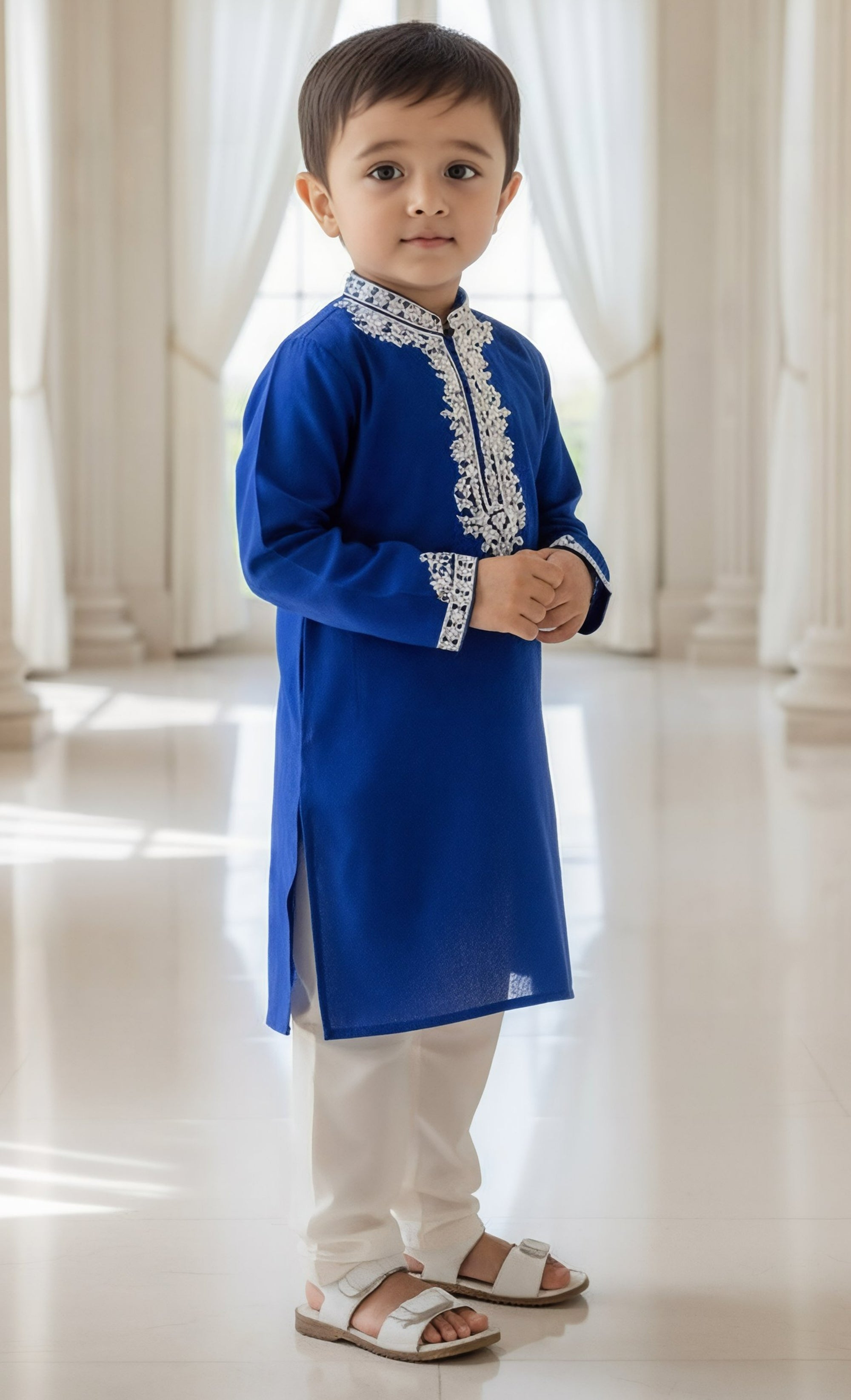 Blue Kurta with Dori Embroidery and Salwar
