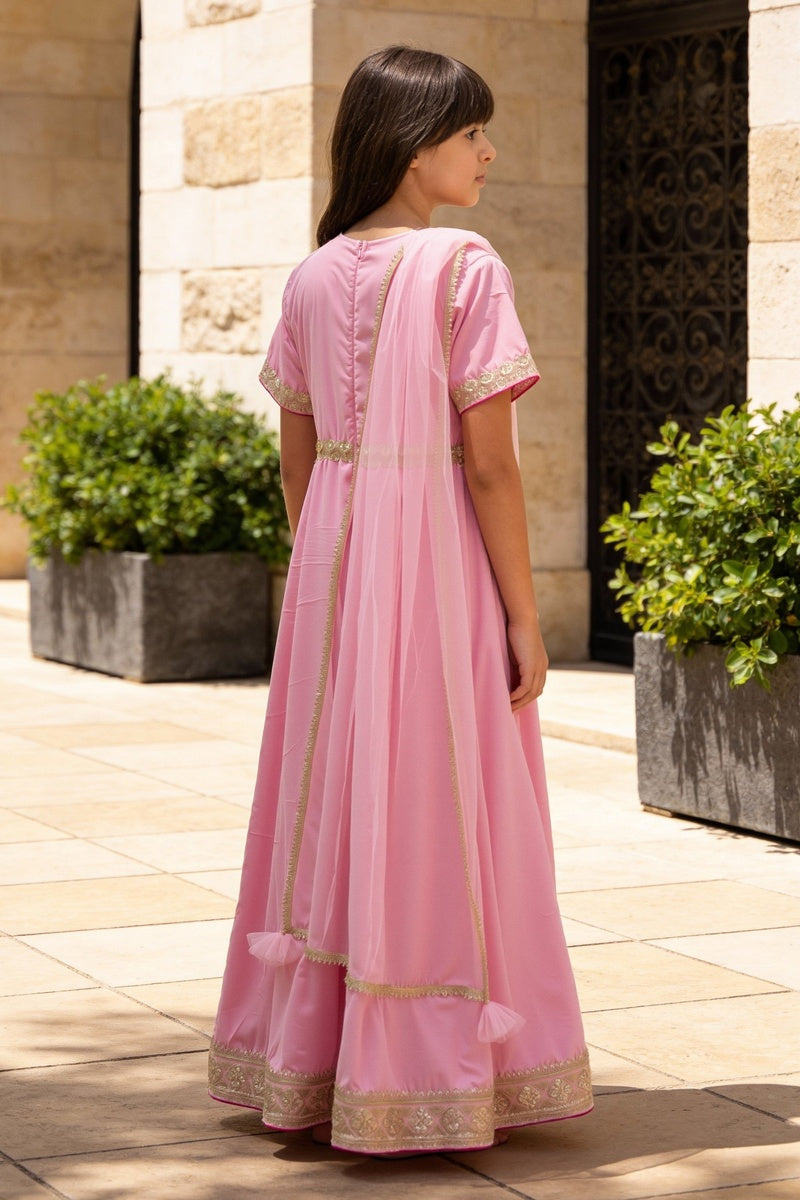 Pink Velvet Anarkali