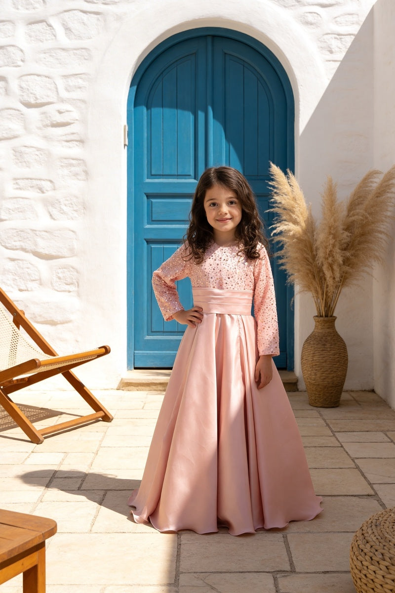 Pink Sequence Embroidery Gown