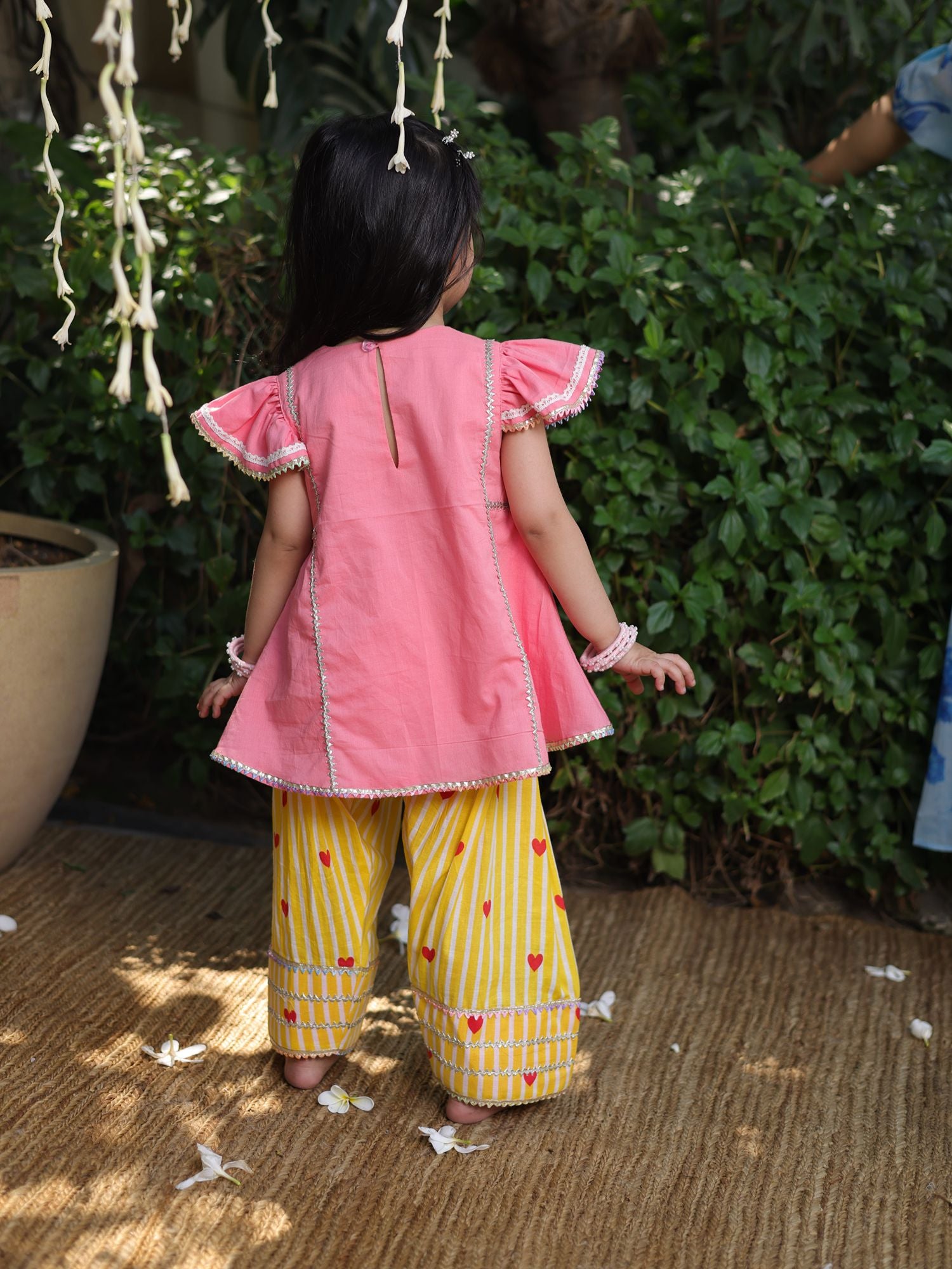 Coral Kurti with Printed Farshi Salwar