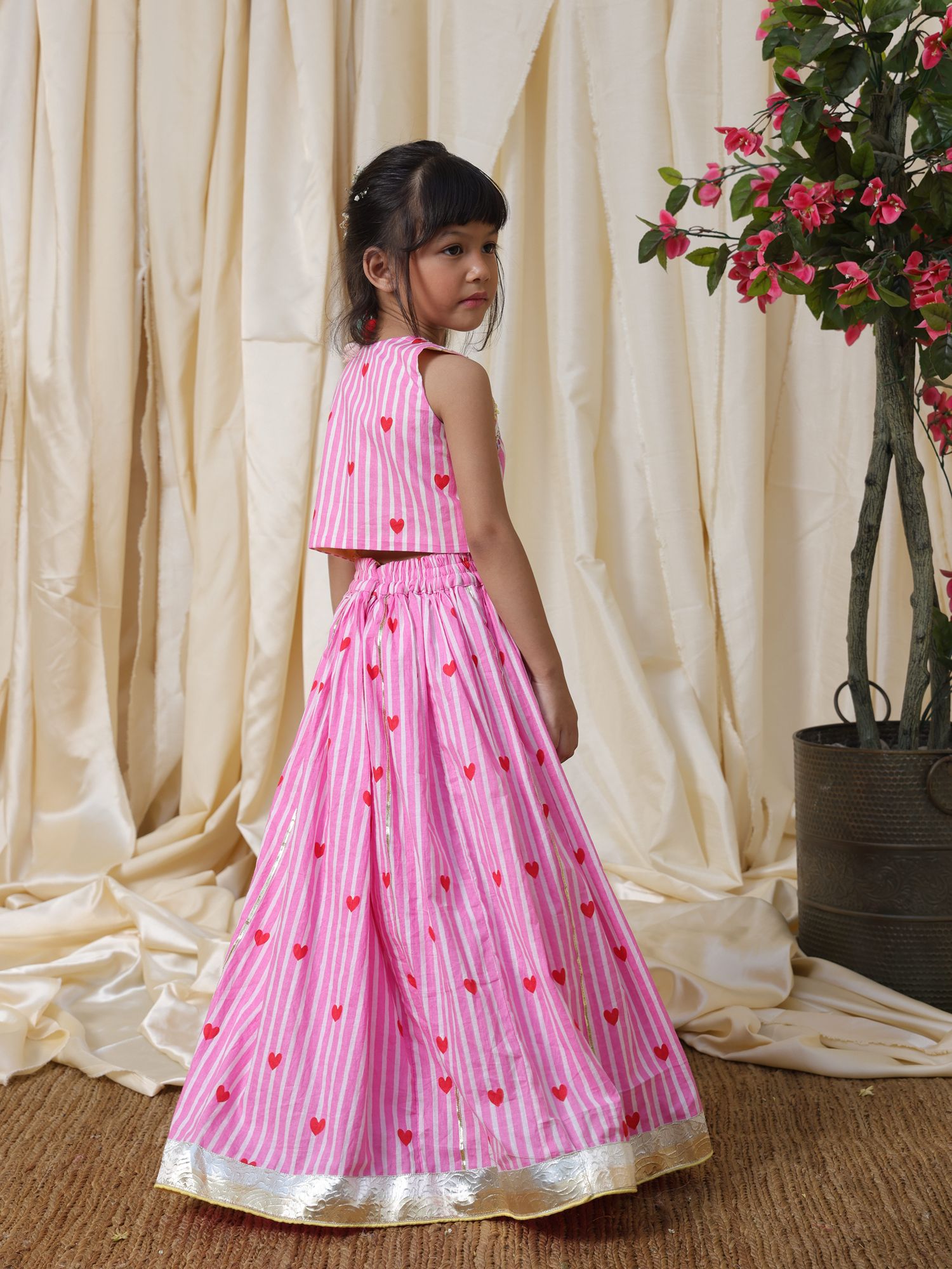 Pink Printed Lehenga Set