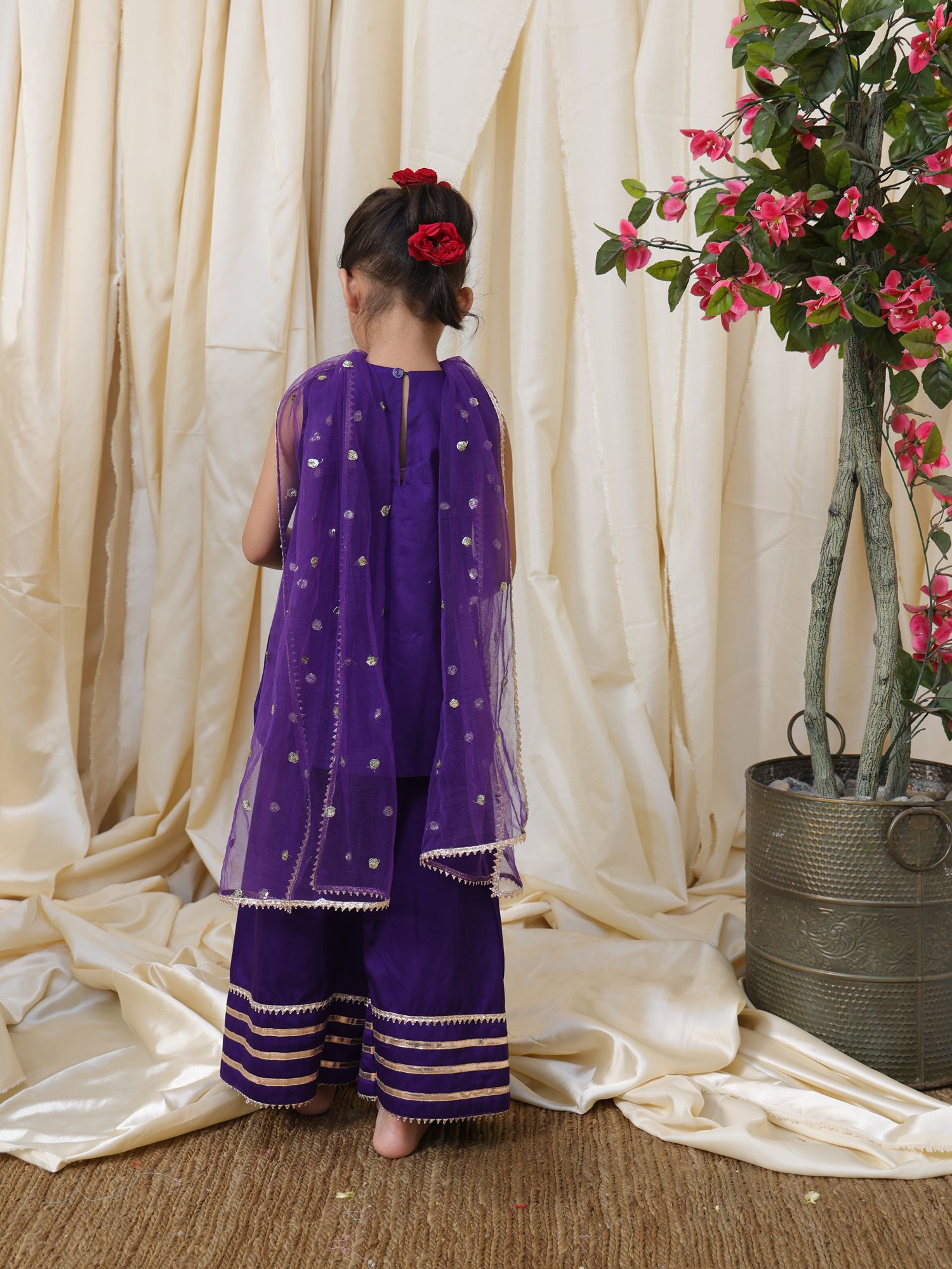 Purple Kurti with Farshi Salwar