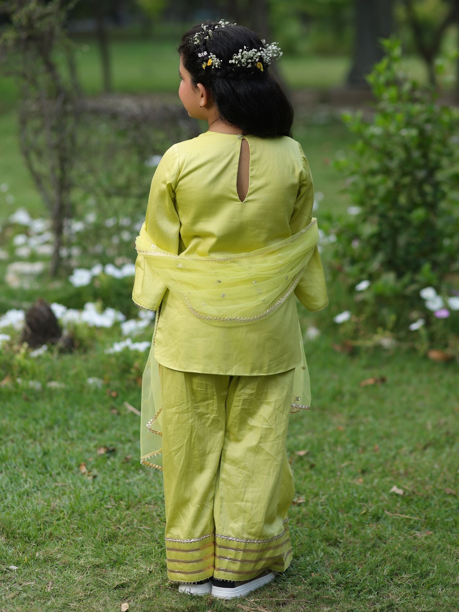 Green Kurti with Farshi Salwar