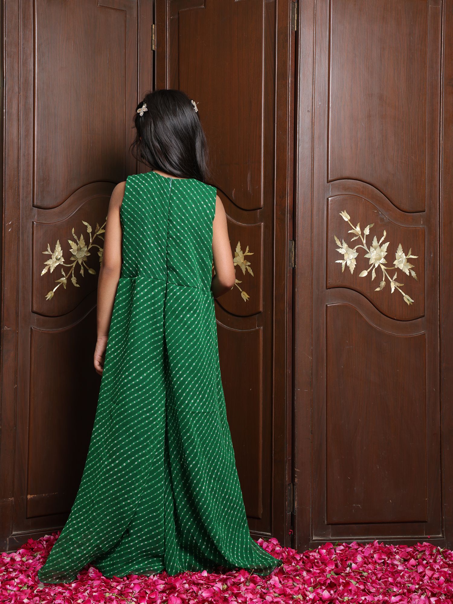 Green Bandhej Jumpsuit